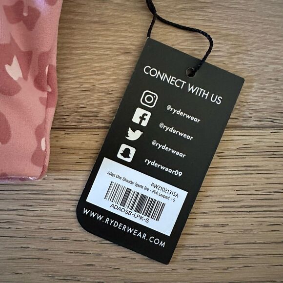 Ryderwear Adapt One Shoulder Sports Bra Size S | Pink Leopard Print - Picture 4 of 8